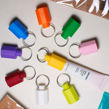 Gloss Keychain Cap 4x Pack: Swivel Lip Balm Holder