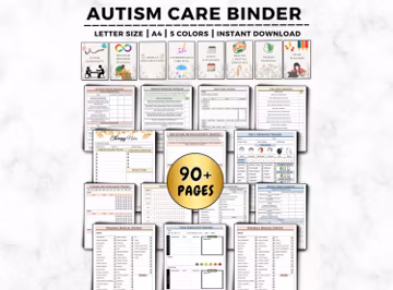 Autism Care Binder, Special Needs Planner, Therapy Journal (Digital Download)