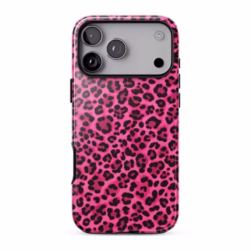 PINK PROWL Leopard Phone Case | Chic Pink Black Animal Print | Trendy Y2K Design iPhone 17 16 Pro Max 15 14 13 12 MagSafe