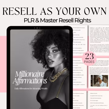 Millionaire Mindset Affirmation Journal Template: Canva Ebook with Resell Rights PLR MRR