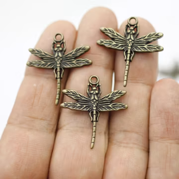 10 Antique Bronze Dragonfly Charms, Jewelry Making Supplies, ZM41 AB