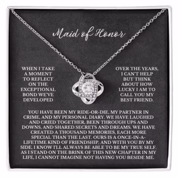 Maid of Honor Thank you Gift from Bride, Maid of Honor Necklace, Wedding Party Gift for Maid of Honor, MOH Gift