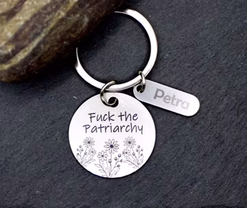Fuck the Patriarchy Keychain - Showgirl Gift for Her, Feminist Keyring Inspirational All Too Well Keychain, Christmas Gift for Women