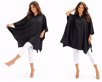 New Linen blend popular boxy shirt, women oversized tunic, poncho shirt, Effortless Flow One-Size Top