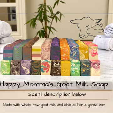 Goat Milk Artisan Bath Soap, Handmade Cold Processed Soap Bars,Skin Cleaning Bars,Body Soap, 4 Ounces, Scent Descriptions Below