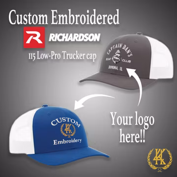 Custom Logo Embroidered Trucker Hat: Richardson 115 Low Profile Team Cap