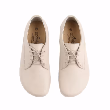 Women Barefoot CREAM SMOOTH Leather Oxford Shoes, Classic Comfort & Style: Handmade, Moccasins