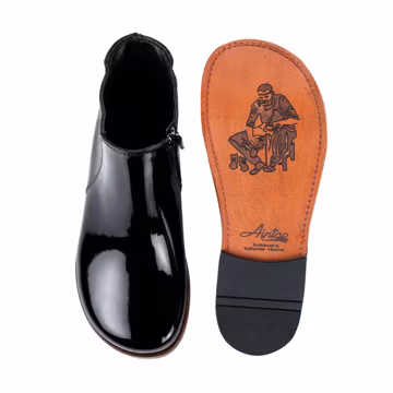 Women's Barefoot BLACK PATENT Leather Chelsea Boots, Classic Comfort & Style: Handmade, Boots