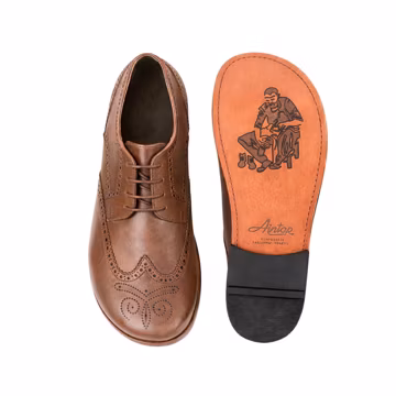 Men's Barefoot BROWN CRAZY Leather Oxford Shoes, Classic Comfort & Style: Handmade, Moccasins