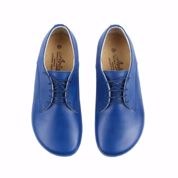 Women Barefoot BRIGHT BLUE SMOOTH Leather Oxford Shoes, Classic Comfort & Style: Handmade, Moccasins
