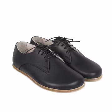WOMEN Barefoot BLACK SMOOTH Leather Oxford Shoes, Classic Comfort & Style: Handmade, Moccasins