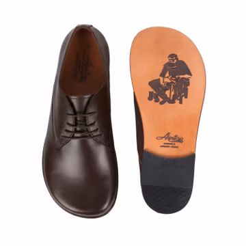 Men's Barefoot DARK BROWN TOLEDO Leather Oxford Shoes, Classic Comfort & Style: Handmade, Moccasins