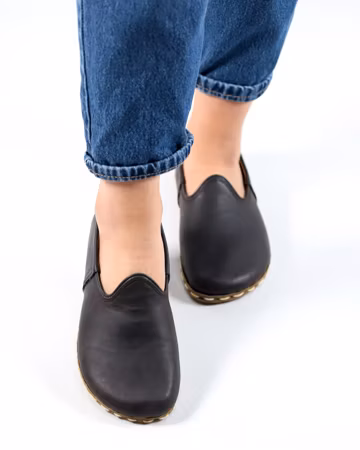Handmade Leather Barefoot Slip-On Shoes - Asphalt Crazy Leather