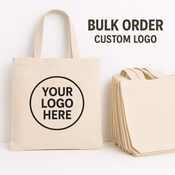 Custom Tote Bags with Logo: Reusable Cotton Canvas, Bulk Orders