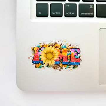 Cute Sunflower Sticker, Home CLEAR Sticker, Laptop Decal, Best Friend Gift, Desk Sticker, Water Bottle Sticker, Aesthetic Sticker, Flower
