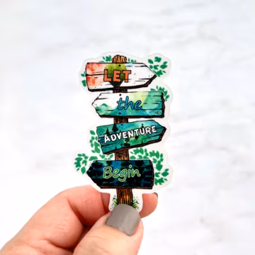 Camp Life Vinyl Sticker, Let The Adventure Begin, Water Bottle Sticker, Computer Decal, Aesthetic Sticker, Nature Sticker, Desk Label