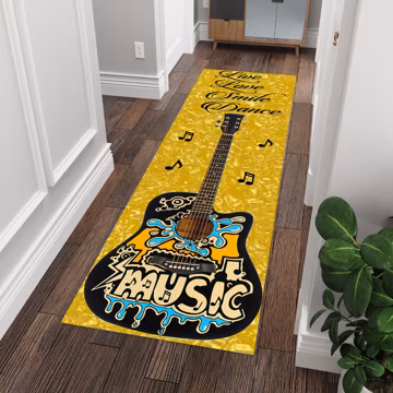 Guitar Runner Rug, Colorful Guitars Runner Rug, Rock Music Decor Carpet, Music Runner Rug, Musician Rug, Music Lover Gift, Gifts Rugs