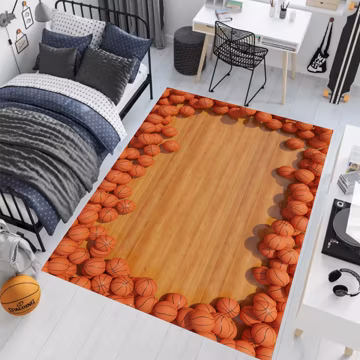 Basketball Court Rug, Basketball Rug, Field Rug,Court Rug,Ball Rug,Sports Themed Rug,Basketball Court Area Rug,Sports Theme Polyester Carpet