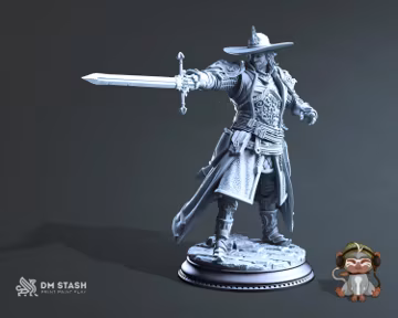 Sir Davion, Human Mageblade DnD Miniature 3D Print for painting, Dungeons and Dragons Tabletop RPG | DM Stash | 28mm | 32mm | 72mm