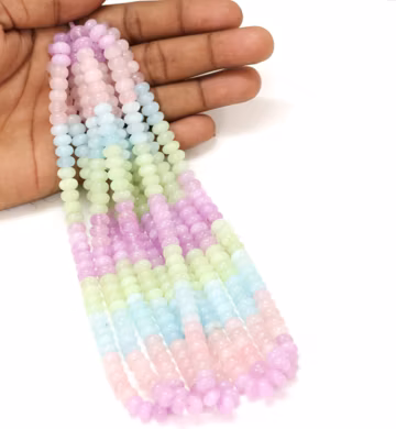 Multi Color Quartz Rondelle Beads: AAA Smooth Gemstone Beads (7-8mm)