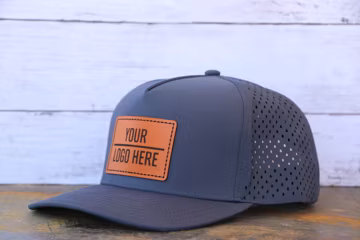 CUSTOM Blackhawk Logo Hat | Mens custom hats | Leather Patch Hat | Custom Leather tags | Business Merch | Bulk Custom Leather patch hat