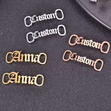 Personalized Name Shoe Nameplate in Gold, Silver & Rose Gold | Custom Name Shoe Buckle | Shoe Lace Charm | Shoe Name Plate | Shoes Name Tag
