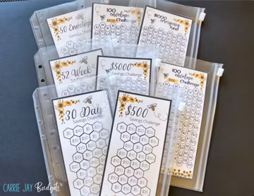 Mini Savings Challenge Trackers Set of 9 or 12 | Savings Challenge Starter Set | Savings Challenge Bundle | Trackers and Envelopes Only