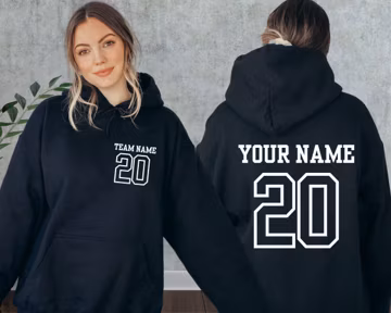 Front And Back Football Hoodie, Custom Football Mom Sweatshirt, Team Name Hoodie, Custom Name Sweatshirt, Game Day Shirt, Mother's Day Gifts