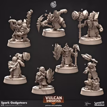 D&D Dwarf Artificers | RPG Model | Spark Gadgeteers | by Cast n Play