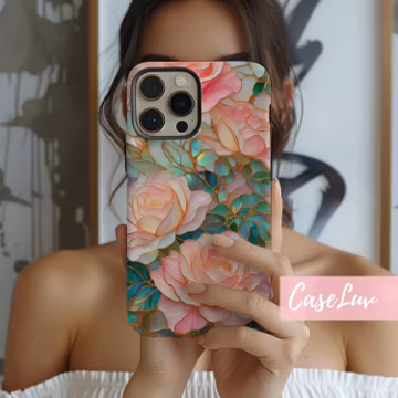 MagSafe Aesthetic Stained Glass Rose Phone Case for iPhone 16 iPhone 15 iPhone 14 iPhone 13 pro max 12 pro Floral Phone Case