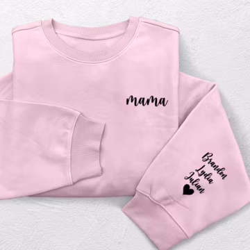 Personalized Mama Embroidered Sweatshirt & Hoodie with Kids Names, New Mom Hoodie, Minimalist Mothers Day Apparel, Mother's Day Gift