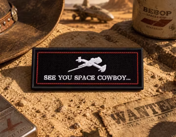 See You Space Cowboy Patch/Iron-On Patch/Anime Sci-Fi Bebop Badge/Geeks & Gamers/Embroidered Sew-On Applique for Clothing Vest/Jacket Hats
