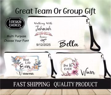Walking With Jehovah Since Custom Bag, Best Life Ever, JW Baptism Gift, Custom JW Bag, Snack Bag, Accessory Bag, Medicine Bag, Cosmetic Bag