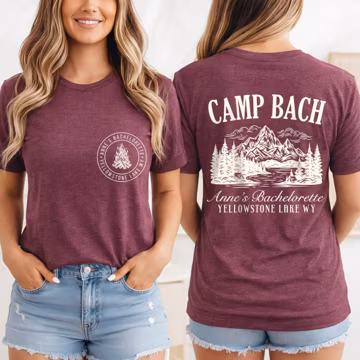 Custom Camping Bachelorette Shirt, Mountain Camp Bach Matching Shirts, Outdoor Bachelorette Weekend Tee, Camp Theme Bachelorette Apparel