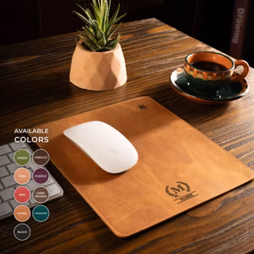 Personalized Premium Leather Mouse Pad | Custom Mouse Pad | Coworker Gift | Gift for Him | Gift for Her | Gift for Dad | Christmas Gift