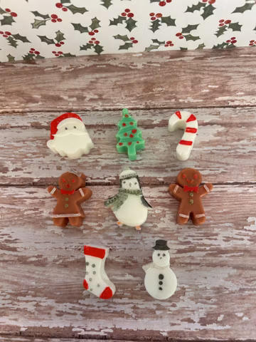 8 Mini Christmas soap set, christmas soap, holiday soap, mini soap set