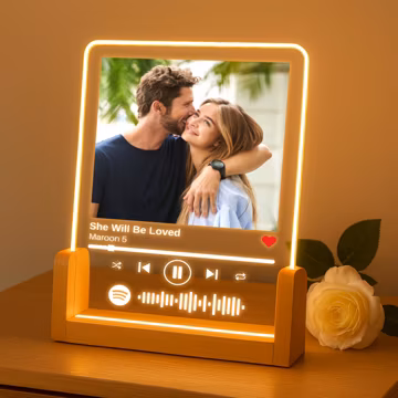 Personalized Music Plaque | Custom Song Photo Gift | Birthday Gift for Her | Scannable Song Code | Acrylic Photo Keepsake