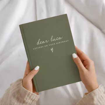 Birthday Letters Book- Personalized Name Dear Daughter Son Journal- Custom Memory Keepsake Book Gift- Baby Shower Gift- New Parent Presents