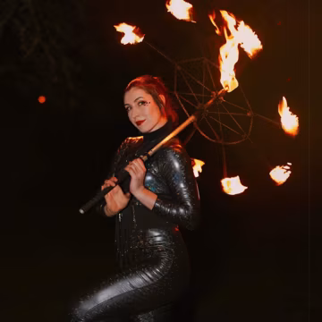 Fire Umbrella - Foldable 8 Wick Parasol, Belly Dance Prop