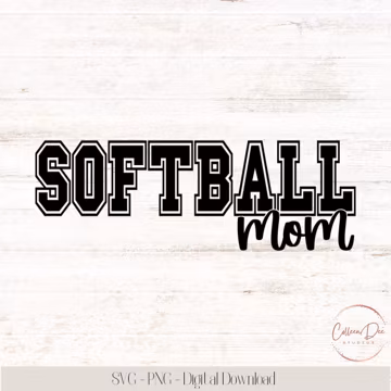 Softball Mom | Softball Mom Shirt | Cricut Digital Download SVG PNG | Softball Team Mom | Parent Team Spiritwear | Family Shirt Softball