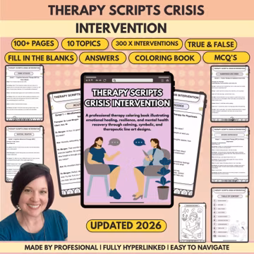 Crisis Intervention Therapy Scripts, Trauma Informed, Digital Download