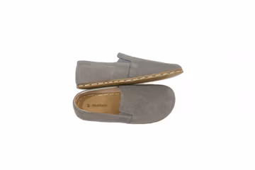 Men's Handmade Nubuck Barefoot Shoes: Gray Zero Drop Slip-Ons