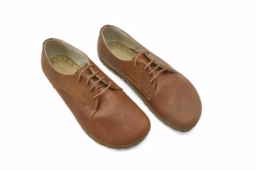 Women's Handmade Barefoot Tan Oxford Shoes - Zero Drop Sole Leather Daily Comfy Shoes