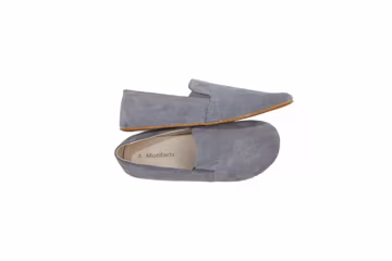 Handmade Suede Barefoot Slip-Ons: Gray Zero Drop Yemeni Shoes