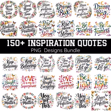 150+ Inspiration Quotes Png, Motivational Png Bundle, Positive Quote, Affirmation Png,Cute Inspirational, Saying Png, Funny Quotes cut files