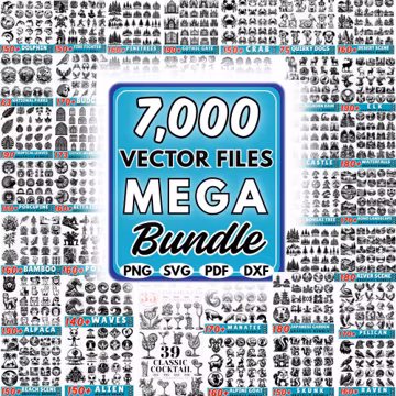 7000+ Mega SVG Bundle: Vector Cut Files, Clipart Designs (Commercial Use)