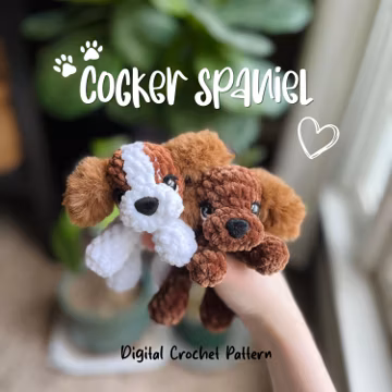 Cocker Spaniel Puppies - Amigurumi Plushie Crochet Pattern