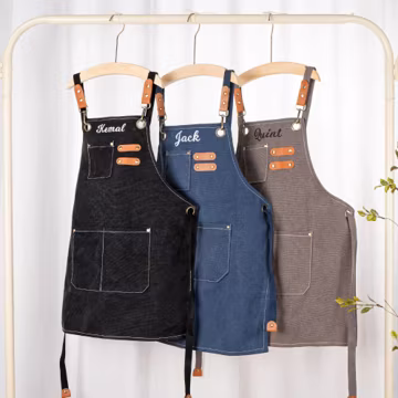 Personalized Kids Denim Apron: Embroidered Name, Cooking & Gardening