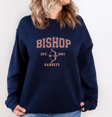 Bishop Est 2001 Sweatshirt, Kate Bishop Jumper, Marvel Hawkeye Sweater, Marvel Shirt, Avengers Hoodie, Hawkeye Barton Christmas