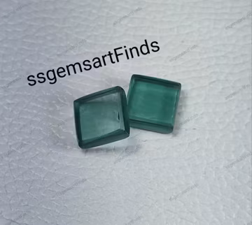 Green teal sapphire Stone 2 mm to 25 mm Flat square Discs/Loose lab grown teal sapphire Gemstone /Jewelry Making /both side flat polish